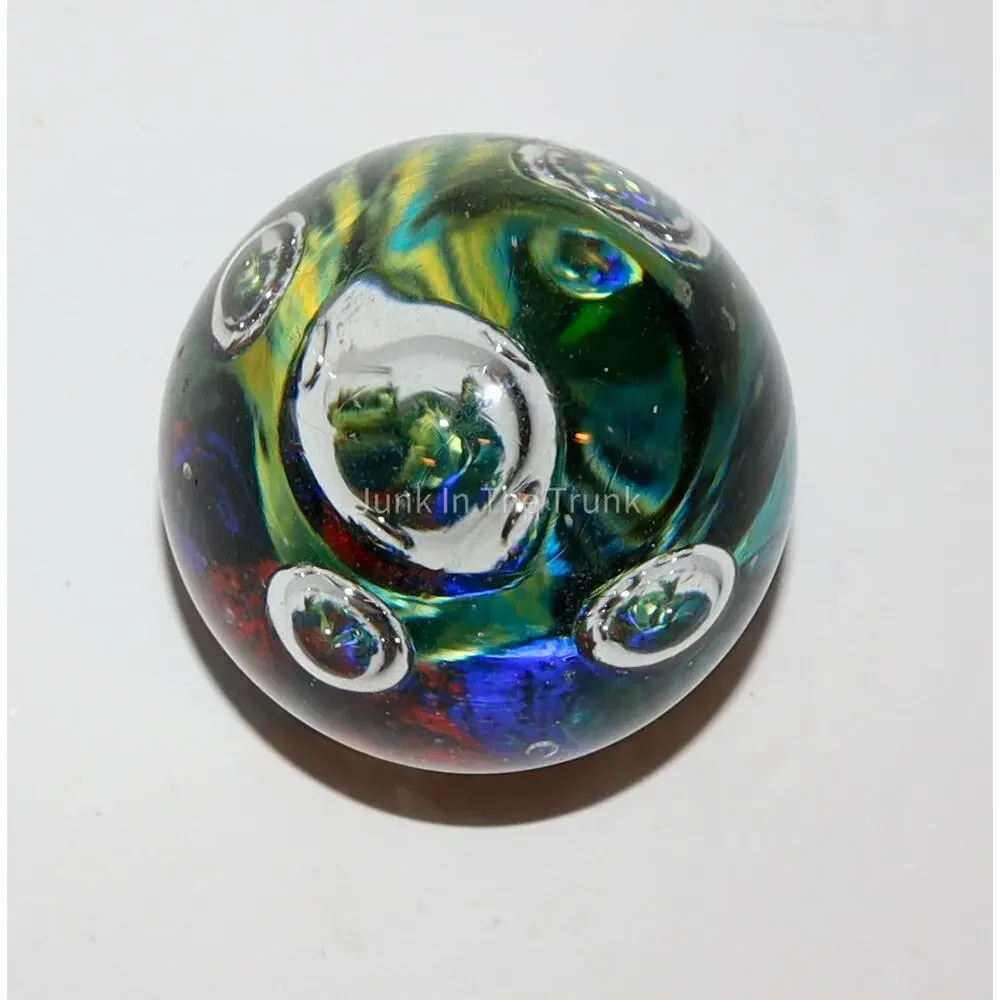 Art Blown Glass Paperweight Egg